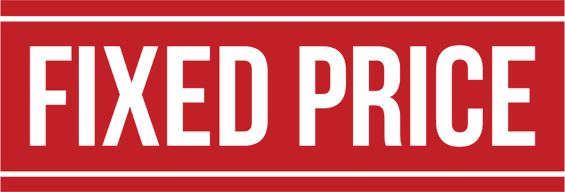 Fixed price stamp — fixed monthly car subscription prices, Business rates Ex. VAT, and no mid-term increases