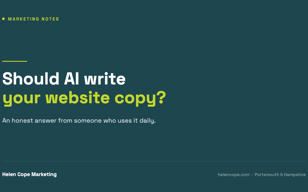 Should you let AI write your website copy? An honest answer from someone who uses it
