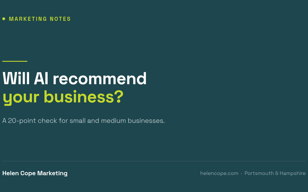 Will AI recommend your business? A 20-point check for SMEs